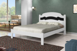 Cama Casal Íris Branco/Preto/Branco - MADEC/VJ MÓVEIS