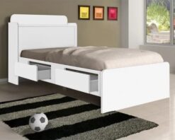 Cama Solteiro Baú Tamires Branco - MADEC/VJ MÓVEIS