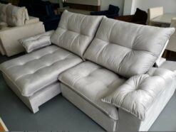 Sofá Retrátil e Reclinável México 2,50 m Prata – LEO DECOR