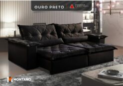 Sofá Retrátil e Reclinável Ouro Preto 240 Preto – MONTANO ESTOFADOS