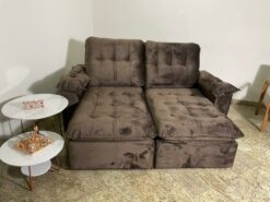 Sofá 4 Lugares Imperial Retrátil e Reclinável 200cm Império Estofados – Marrom