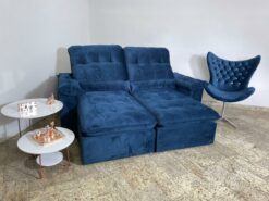 Sofá Retrátil e Reclinável Imperial 2,30 m Azul – IMPÉRIO ESTOFADOS