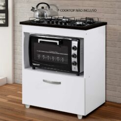 Balcão Cooktop - Salvia para 5 Bocas - Branco - Kaiki