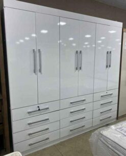 Guarda-Roupa 6 Portas Mônaco 2,40 m Branco – D’DORO MÓVEIS