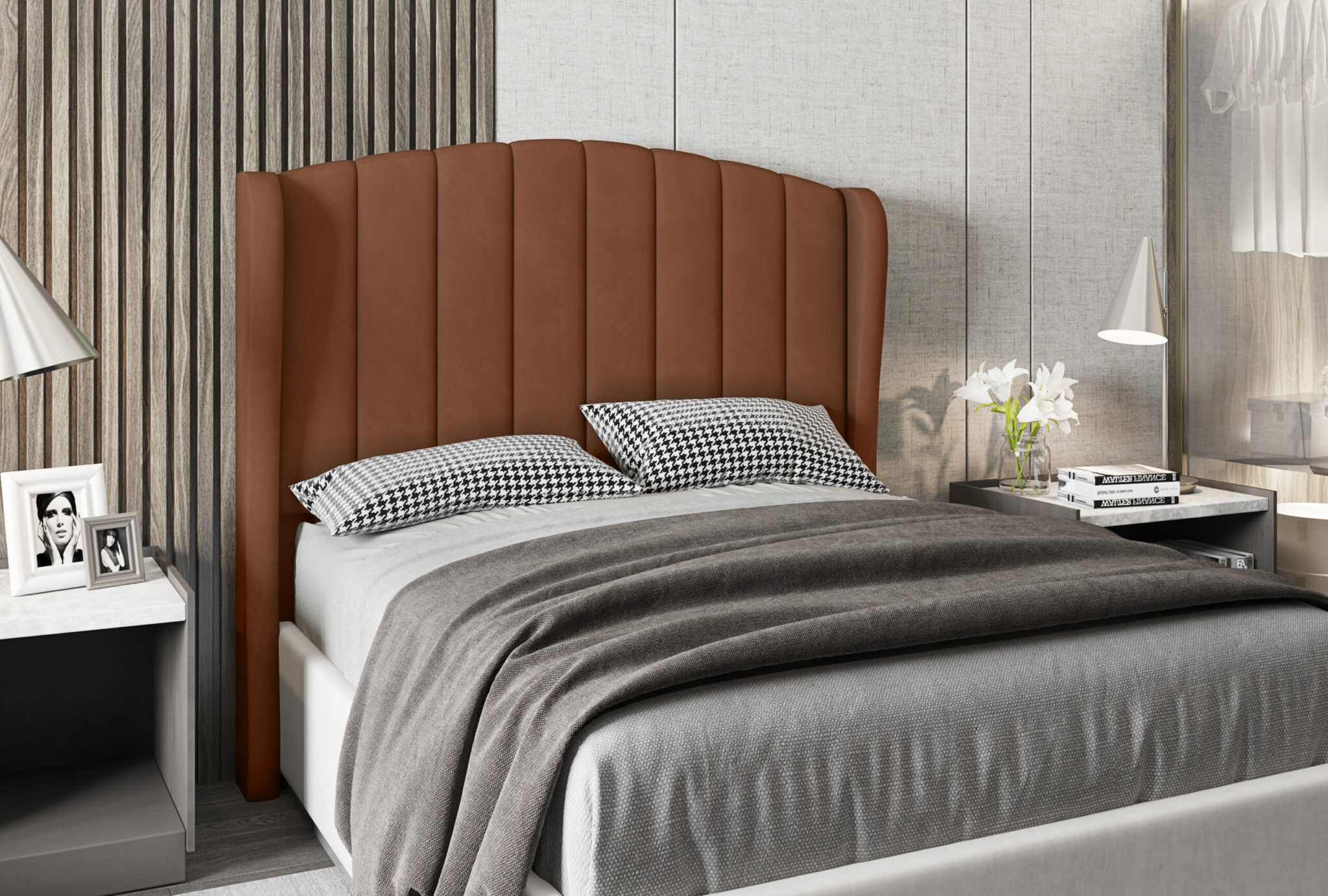 Cabeceira Casal Grazy Laranja ITALIANFLEX Privilége Home & Decor