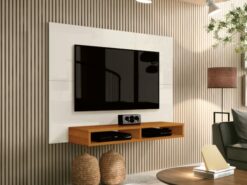 Painel até 43″ Fox New Off White/Cedro – EDN MÓVEIS