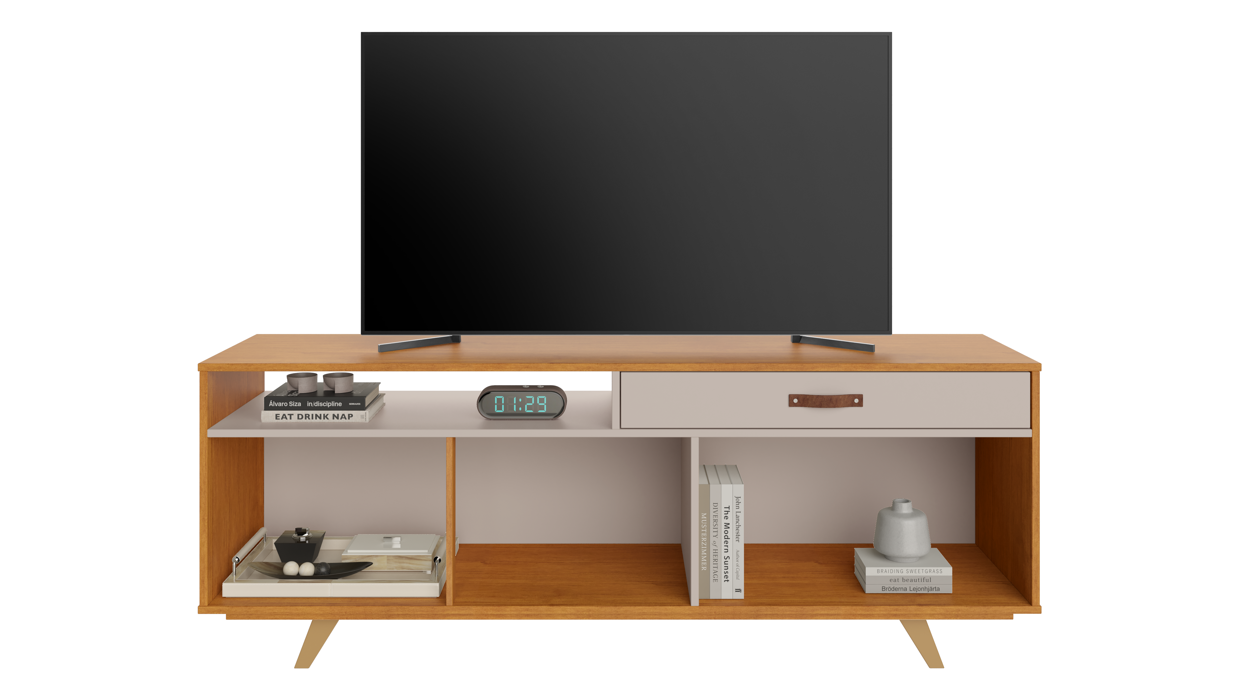 Rack até 65″ Ímpar Cinamono/Off White – JCM MOVELARIA – Privilége