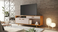 Rack até 65" Ímpar Cinamono/Off White - JCM MOVELARIA