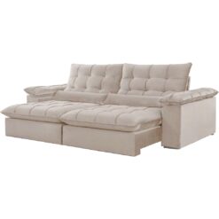 Sofá Retrátil e Reclinável Malibu 250 Bege - VIVAZ ESTOFADOS