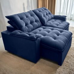 Sofá Retrátil e Reclinável Alaska 2,40 m Azul – MONTANO ESTOFADOS