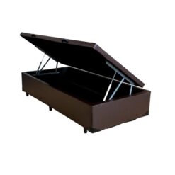 Base Box Solteiro Baú Corino Marrom – BIOSTAR