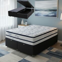 Colchão Queen Blue D33 + Base Box Baú Corino Preto – PAROPAS/BIOSTAR