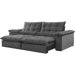 Sofá Retrátil e Reclinável Malibu 250 Cinza - VIVAZ ESTOFADOS