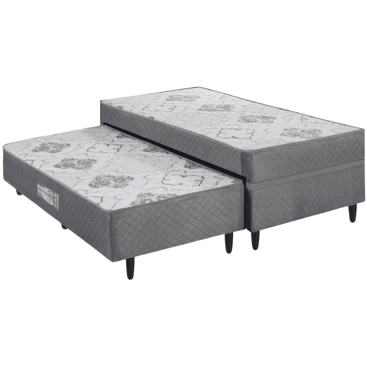 Cama Box Solteiro com Auxiliar Prestige D28 Molas Ensacadas - ECOTEC