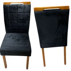 Kit 2 Cadeiras Roma Mel/Veludo Preto – OURO DECOR