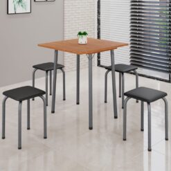 Mesa Dobrável Luana Cinamono/Martelado Prata - SOMA TUBULARES