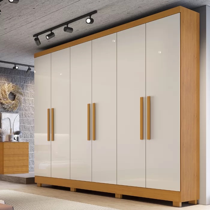 Guarda-Roupa 6 Portas Sergipe 1,80 m Nature/Off White – BIANCHI