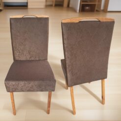 Kit 2 Cadeiras Priscila Imbuia Mel Veludo Marrom 1014 – AVALON DECOR