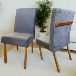 Kit 2 Cadeiras Diana Grafite - HR MOVELARIA