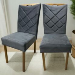 Kit 2 Cadeiras Malu Nature Grafite – CLEFATOS DECOR