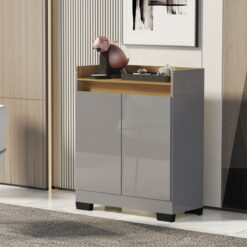Buffet 2 Portas Real Cinza/Mel - MÓVEIS PRIMUS