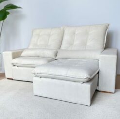 Sofá Retrátil e Reclinável Malu 2,50 m Bege – D’VITRINE ESTOFADOS