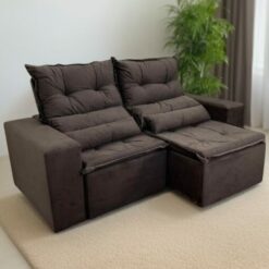 Sofá Retrátil e Reclinável Carol 1,90 m Marrom – QUINE ESTOFADOS