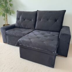 Sofá Retrátil e Reclinável Califórnia 250 Preto - JC ESTOFADOS