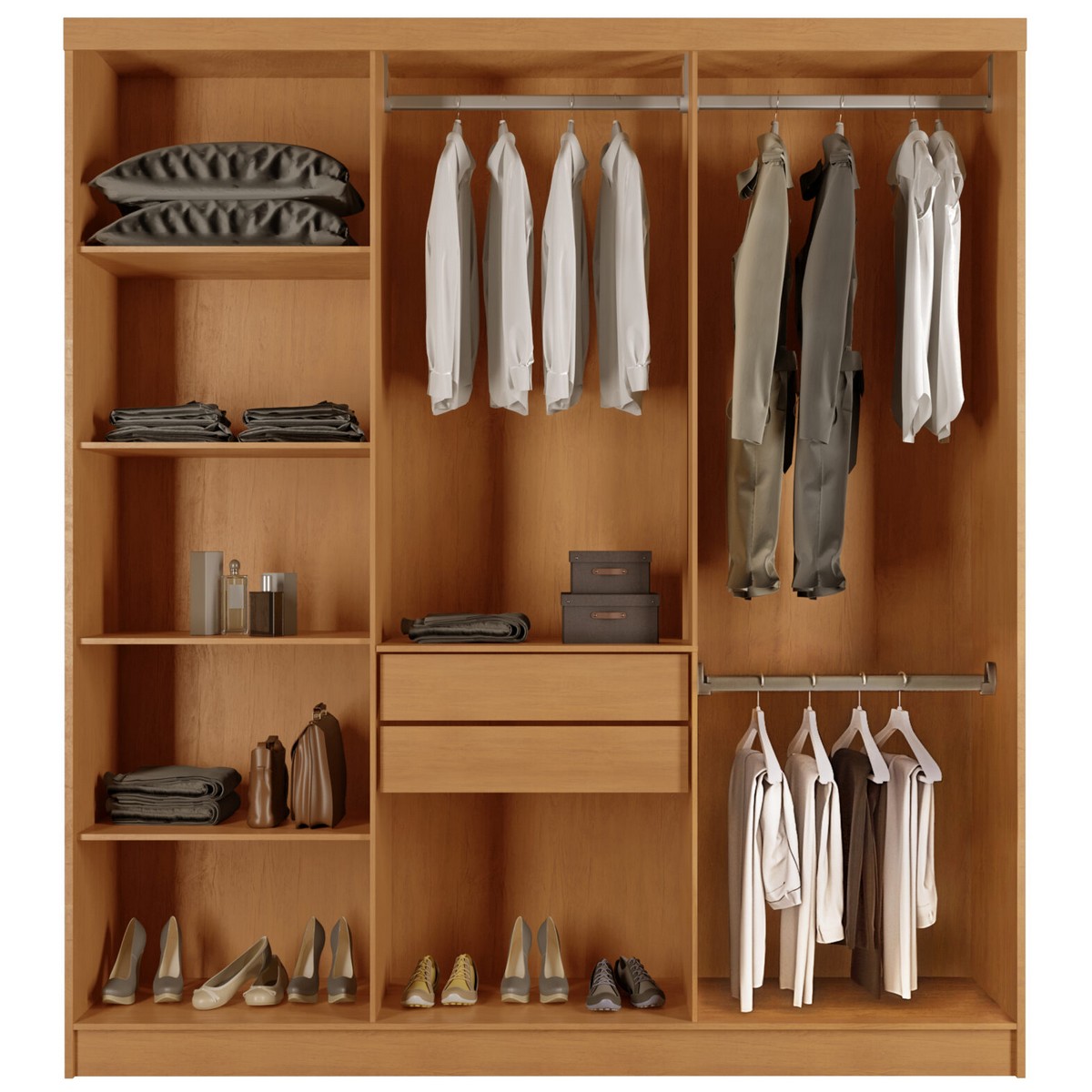 Guarda-Roupa 6 Portas Cairo 1,80 m Naturale/Off White – RUFATO