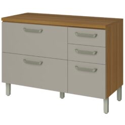 Balcão Princesa 120 2P3G Freijó/Off White - NESHER