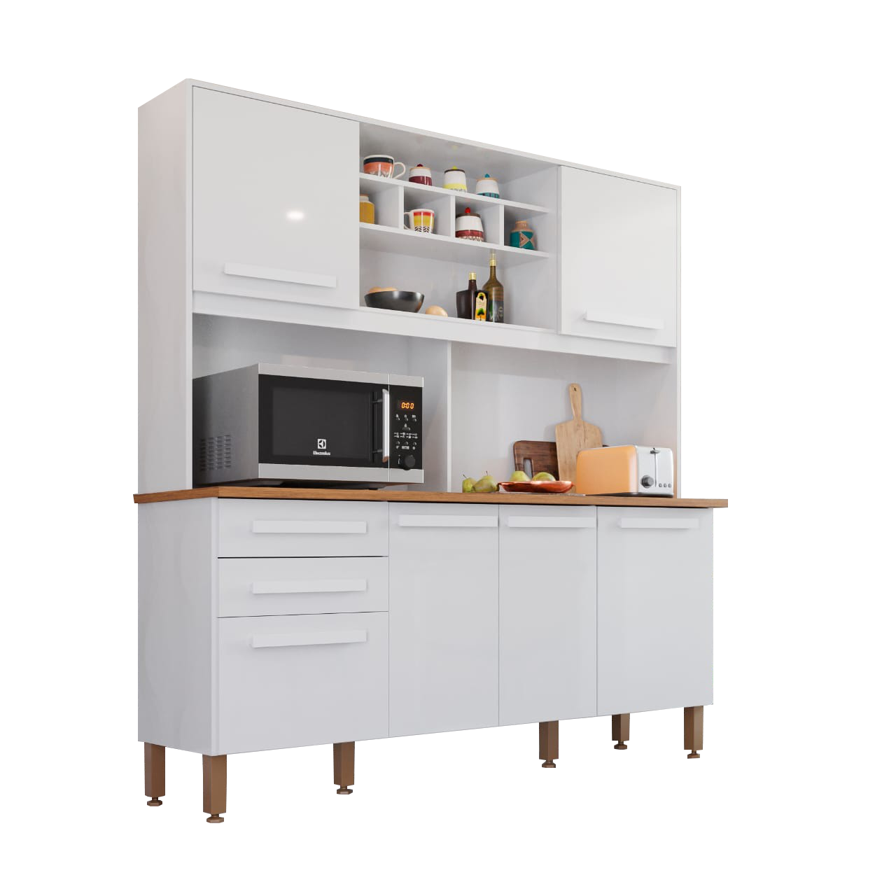 Kit Cozinha Luna/Lara Prime 1,62 m Branco – IMOP – Privilége Home