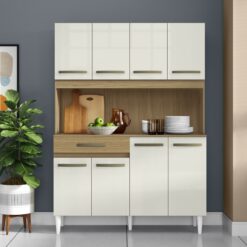 Kit Cozinha 8 Portas Cleo 1,21 M Atacama/Off White - ARAMÓVEIS