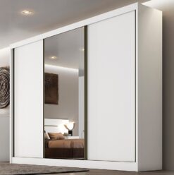 Guarda-Roupa Sollo Plus(1 porta espelhada) 2,736 m Neve – NOVO HORIZONTE
