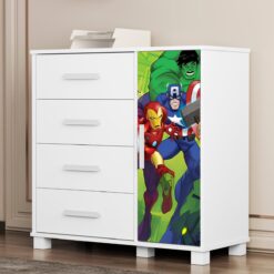 Cômoda 4 Gavetas com Sapateira Lívia (Menino) Vingadores 404188 - MADEC/VJ MÓVEIS
