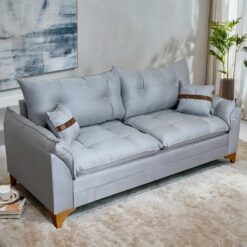 Sofá Living 2,00 m Creta Linho Cinza 27 - BOARETO ESTOFADOS