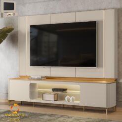 Painel + Rack Santorini Off White/Tauari Fosco - LINEA BRASIL