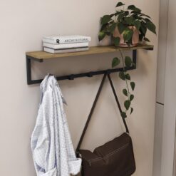 Cabideiro de Parede LI042 Freijó/Preto Fosco - KAPPESBERG