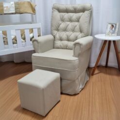 Poltrona Amamentação Marina Veludinho Bege TB902 - BLISS BABY