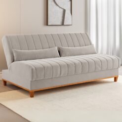 Sofá Cama Luna/Duna 1,80 m Veludo Marfim - VIERO MÓVEIS