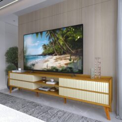 Rack até 85" Magnífico 212 Naturale/Off White - GELIUS