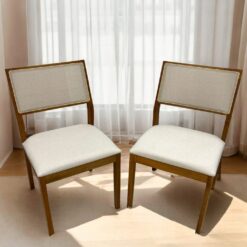 Kit 2 Cadeiras Oiti Natuame Madeira/Linho Cru - CIMOL MÓVEIS
