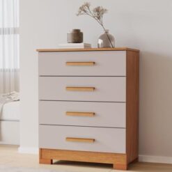 Cômoda 4 Gavetas Lidia Cinamomo/Off White - JCM MOVELARIA