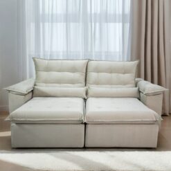 Sofá Retrátil e Reclinável Emanuelly 230 Bege – IMPÉRIO ESTOFADOS