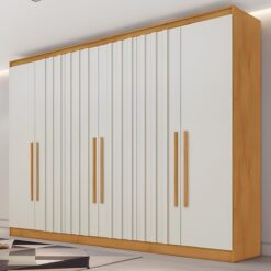 Guarda-Roupa 6 Portas Oxford 2,10 m Peroba/Off White - MOVEIS EUROPA