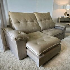 Sofa Retratil e Reclinavel Corvette 2,50 m Veludo Avela - D'VITRINE ESTOFADOS(PROMOCAO)
