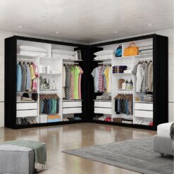 Closet Veneza/Clara/Berlim 1,855 m x 1,855 m Preto – CARIOCA MÓVEIS