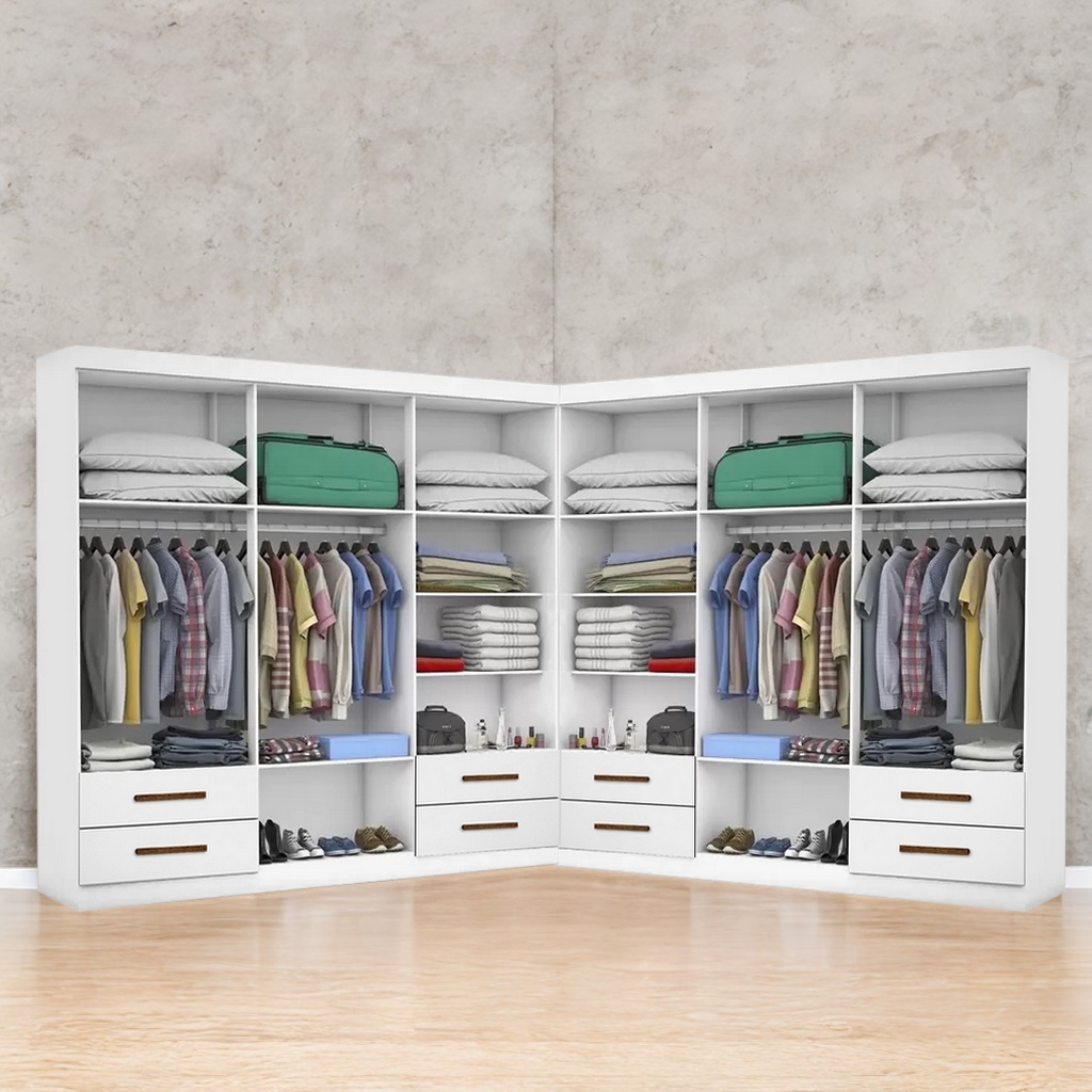 Closet Hércules 1,77 m x 1, 77 m Branco – CARIOCA MÓVEIS