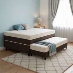 Cama Box Solteiro Ortopédica D33 com Auxiliar Marrom - ORTOBELLO