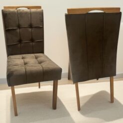 Kit 2 Cadeiras Sophia Veludo Marrom 103 – WM DECOR