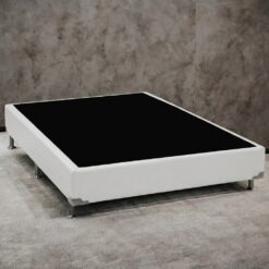 Base Box Casal Simples Corino Branco - ALTO NÍVEL CAMAS E COLCHÕES